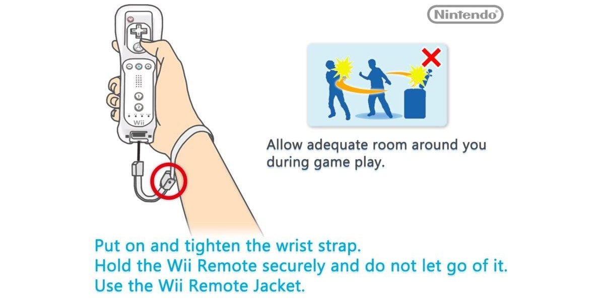 Wii Remote wrist strap screen before most Wii games
