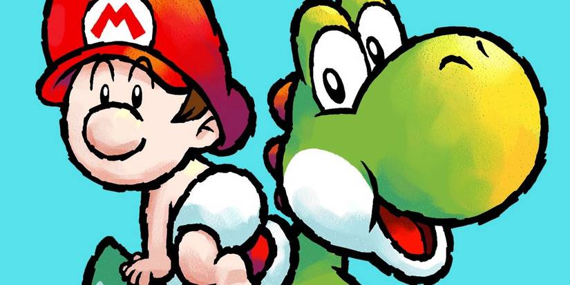 baby mario riding yoshi