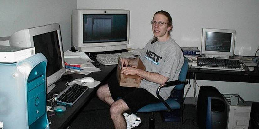 Young John Carmack At Work With Boxes