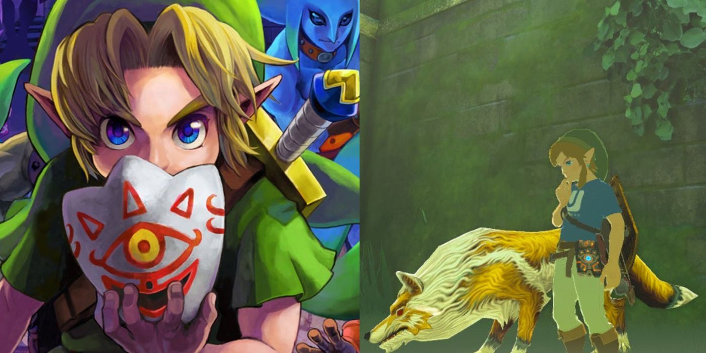 (Left) Promotinal image of Majora's Mask (Right) Link and Hero's Shade in Twilight Princess