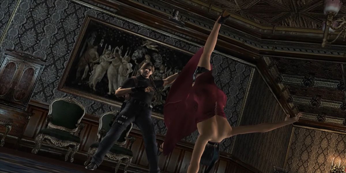 ada kicking a gun out leon's hand in Resident Evil 4