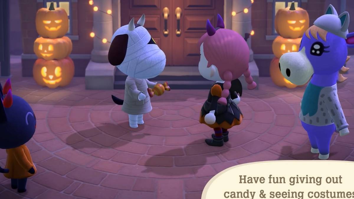 animal crossing new horizons giving out halloween candy