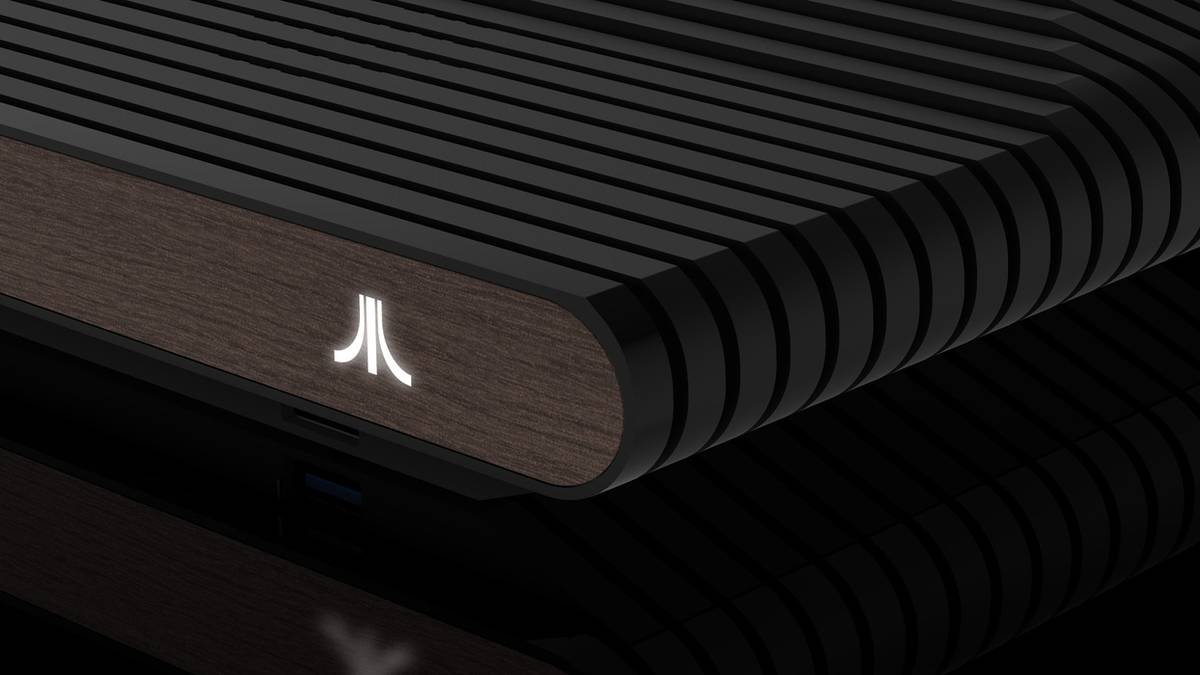 the Atari vcs 800 console with the glowing logo