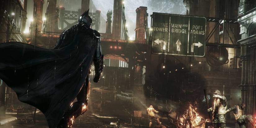 batman approaching a crowd