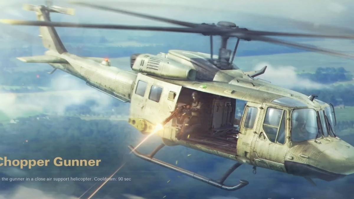 streak selection screen for black ops cold war's chopper gunner