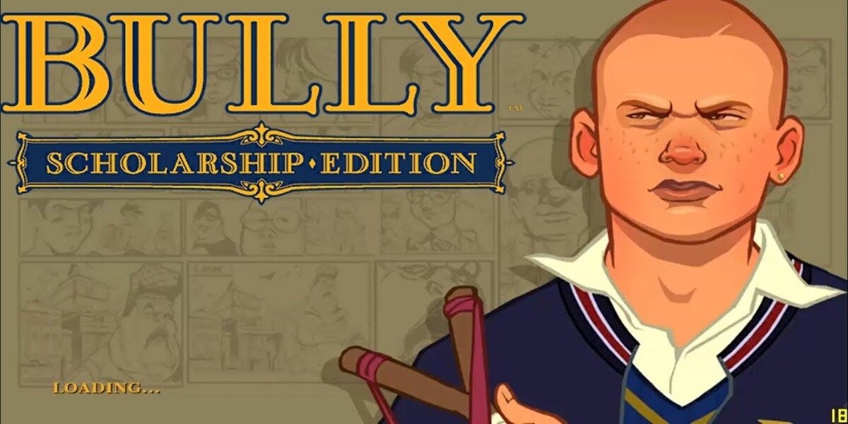 Bully loading screen with Jimmy holding a slingshot