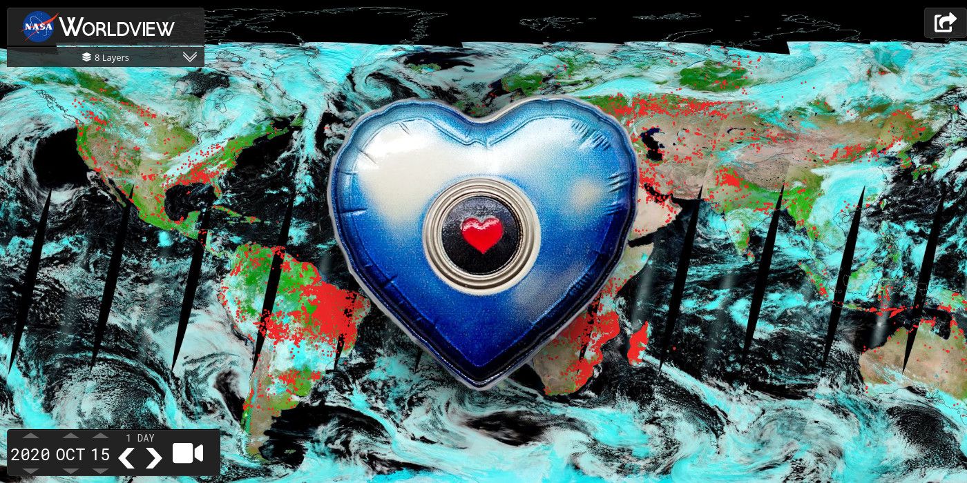 Bungie is selling a heart-shaped Empathetic Ghost Shell Pin, which is a metallic blue heart with a black circle in the center containing a smaller red heart.