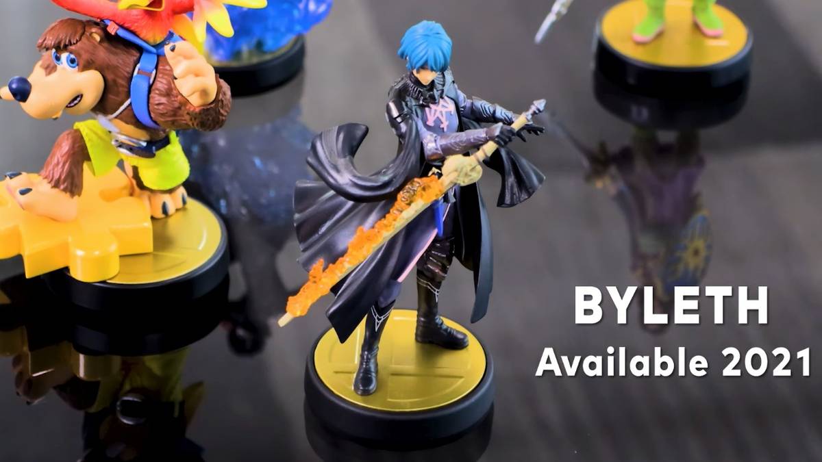 byleth amiibo figure with banjo kazooie amiibo