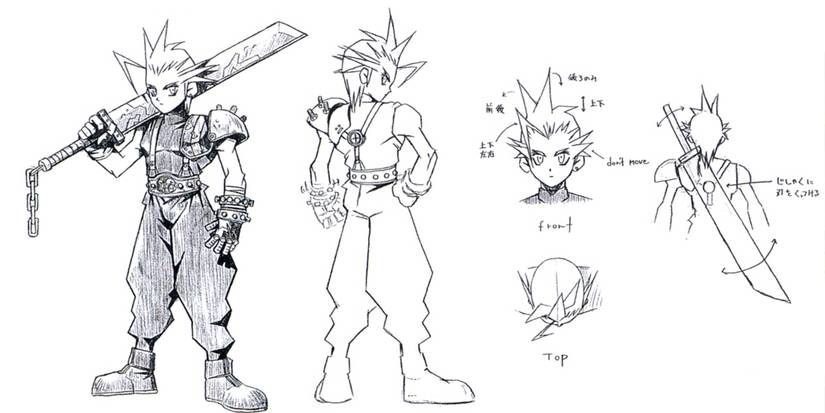 Concept art for Cloud Strife (Final Fantasy VII)