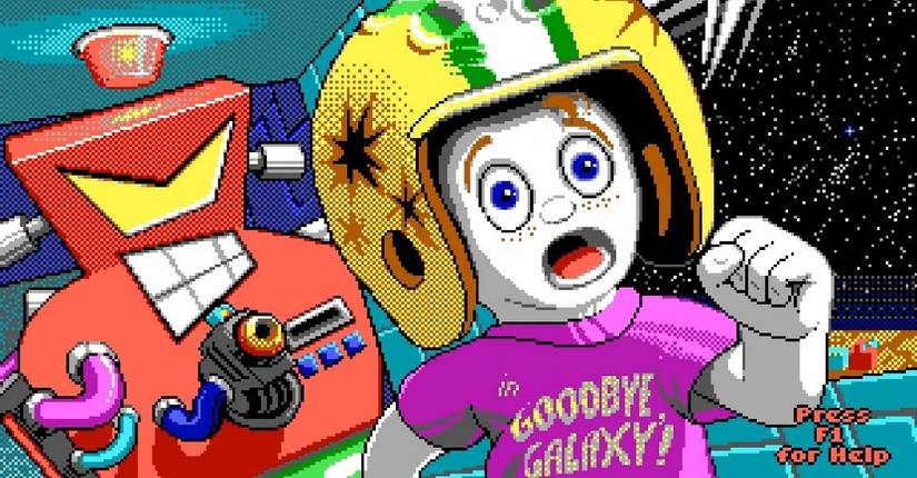 commander keen running from robot