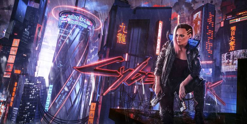 art of v on night city roof cyberpunk