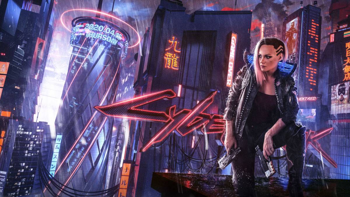 art of v on night city roof cyberpunk