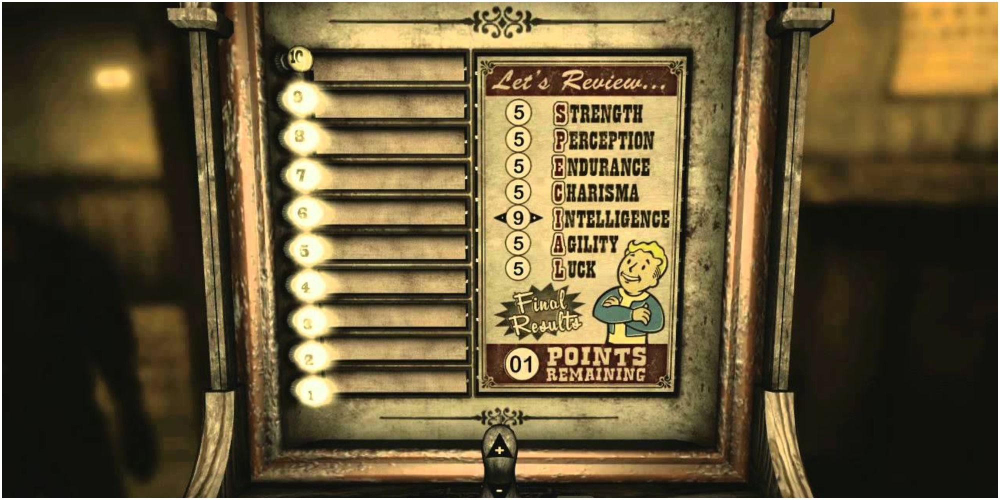 The Character Creation screen in Fallout: New Vegas