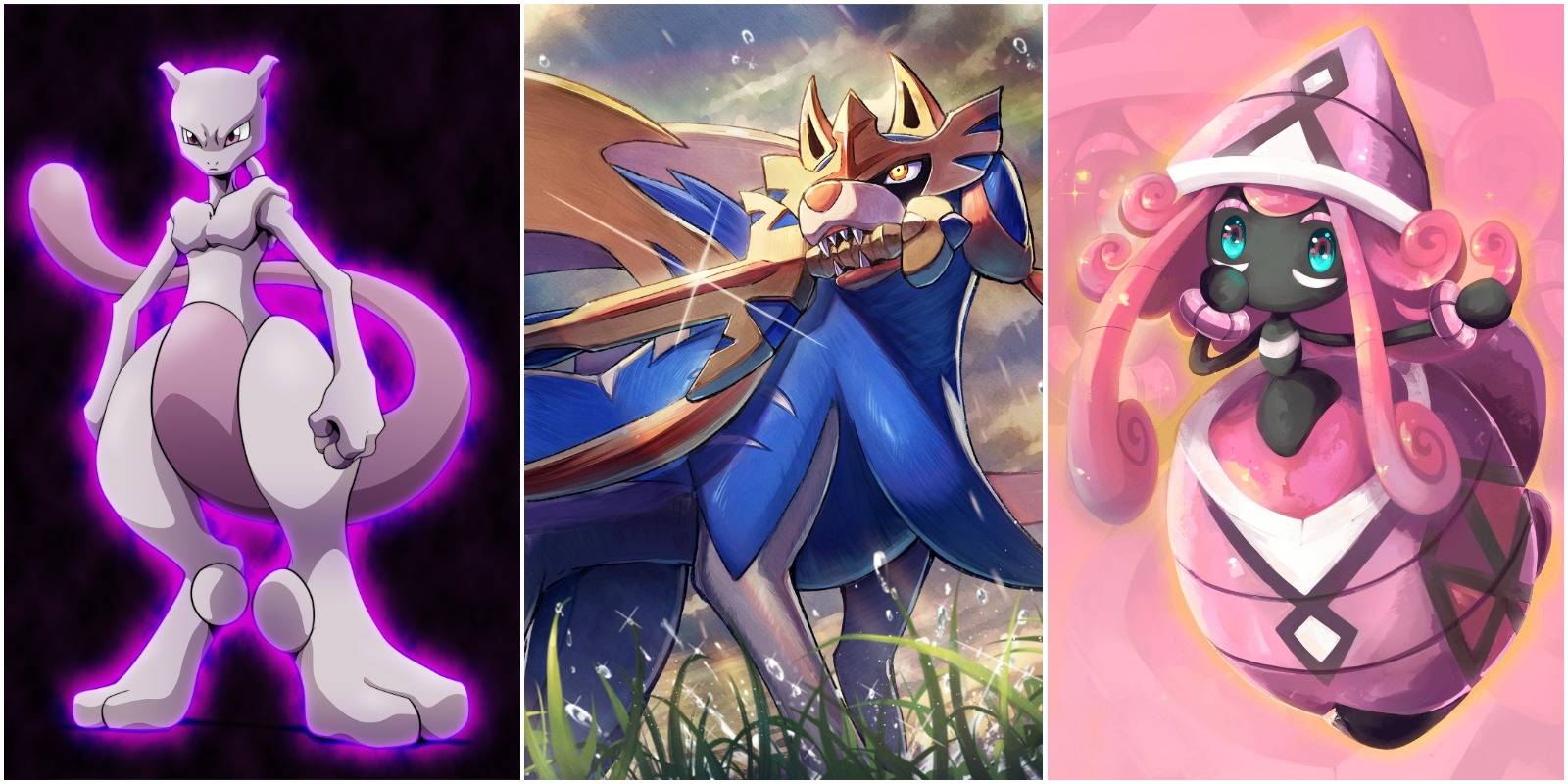 mewtwo, zacian, and tapu lele.