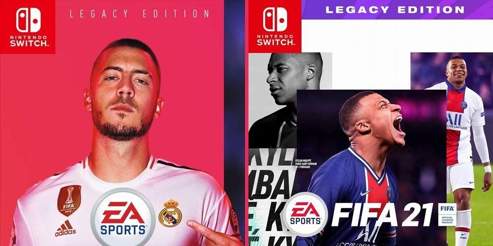 The covers for the 2 most recent FIFA games on Switch