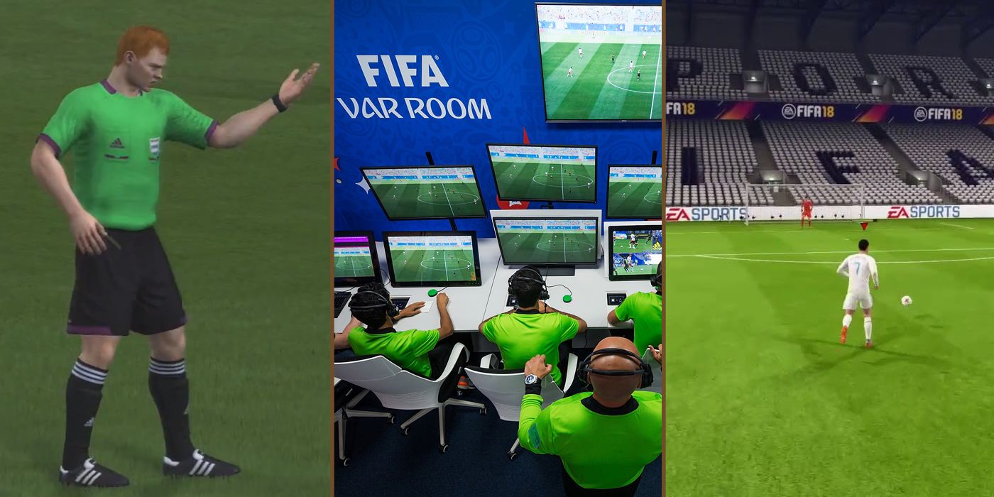 A referee, a VAR room and Ronaldo in an empty stadium (FIFA)