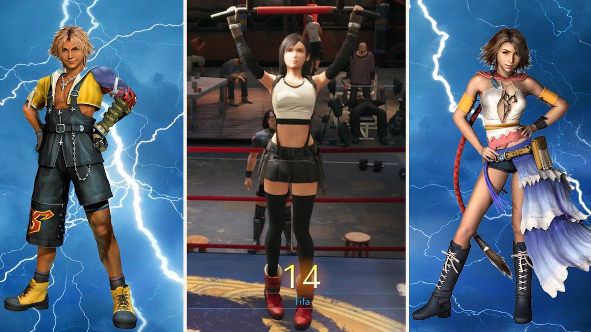 Tidus, Tifa and Yuna from the Final Fantasy series