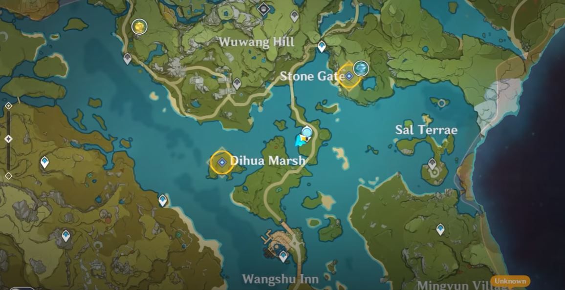 genshin impact dihua marsh map