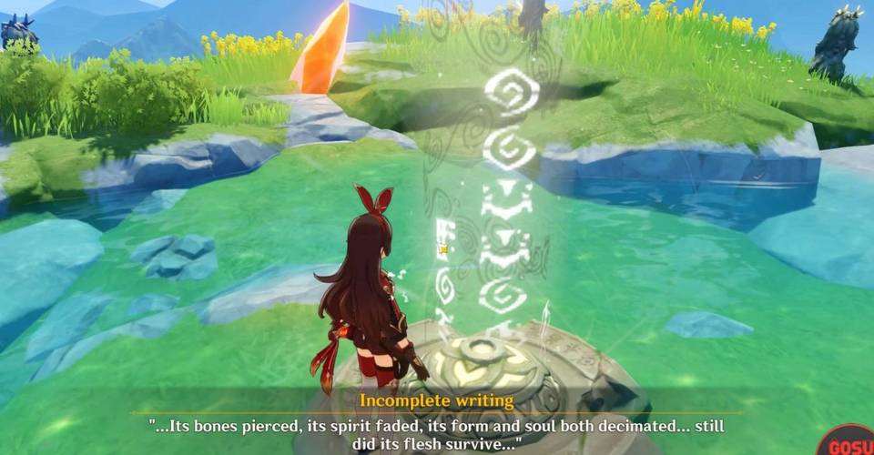 Puing Puing Di Dekat Geo Statue Genshin Impact Bknocxt1nkpvhm
