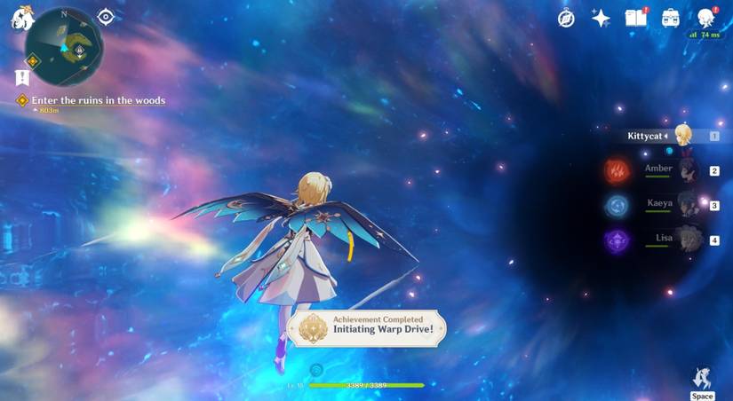 Genshin Impact traveller in wormhole