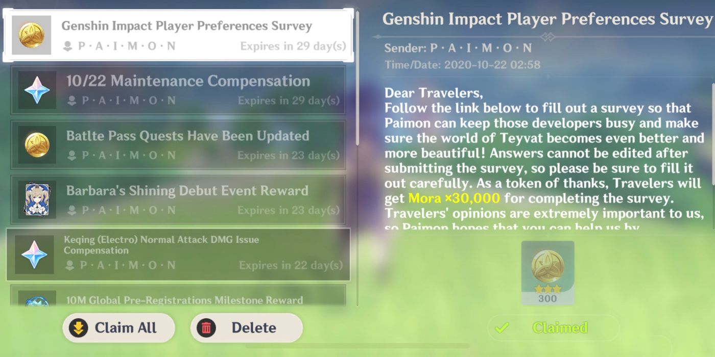 mihoyo developer preferences questionnaire