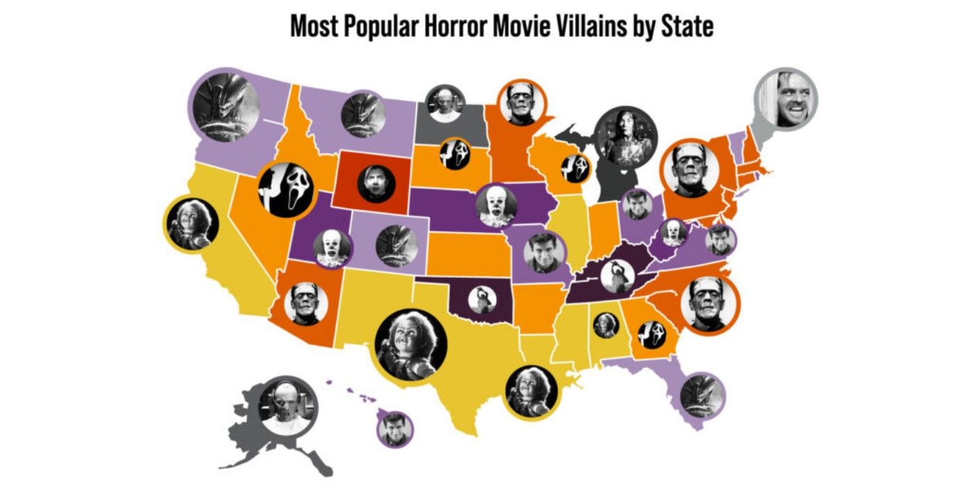 popular horror villains by state