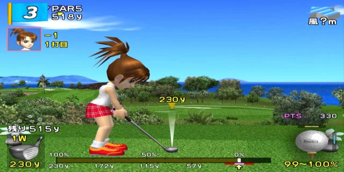 Character taking shot in Hot Shots Golf 3