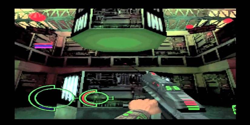 FPS view of a room filled with electronics