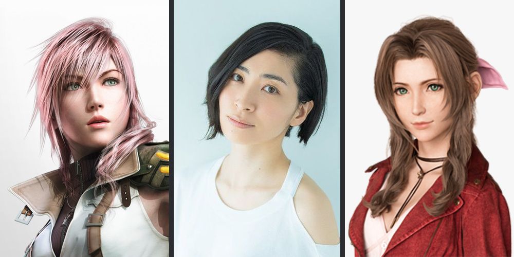 Lightning (Final Fantasy XIII), Aerith (Final Fantasy VII) and Maaya Sakamoto, the Japanese voice actor for both characters