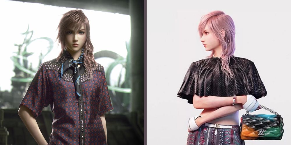 Prada and Louis Vuitton campaigns featuring Lightning from Final Fantasy XIII