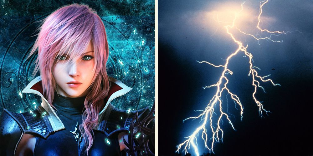 Lightning from Final Fantasy XIII and some actual lightning