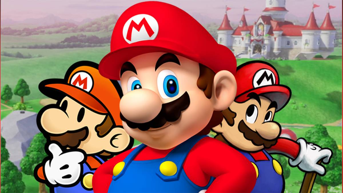 Three Marios w/ Curtains