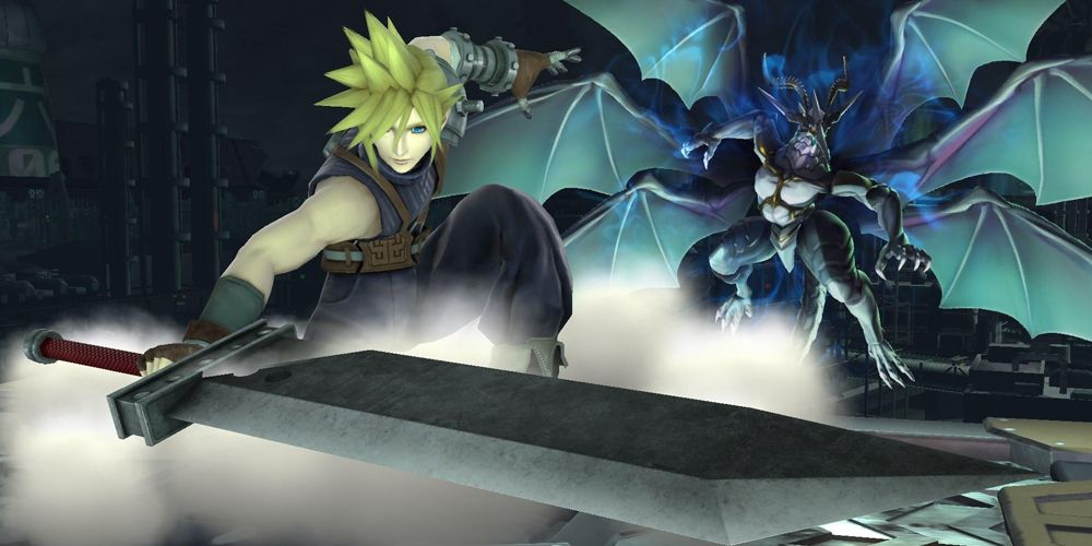 Cloud and Bahumut in Smash