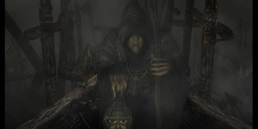 hooded ghostly figure with lantern