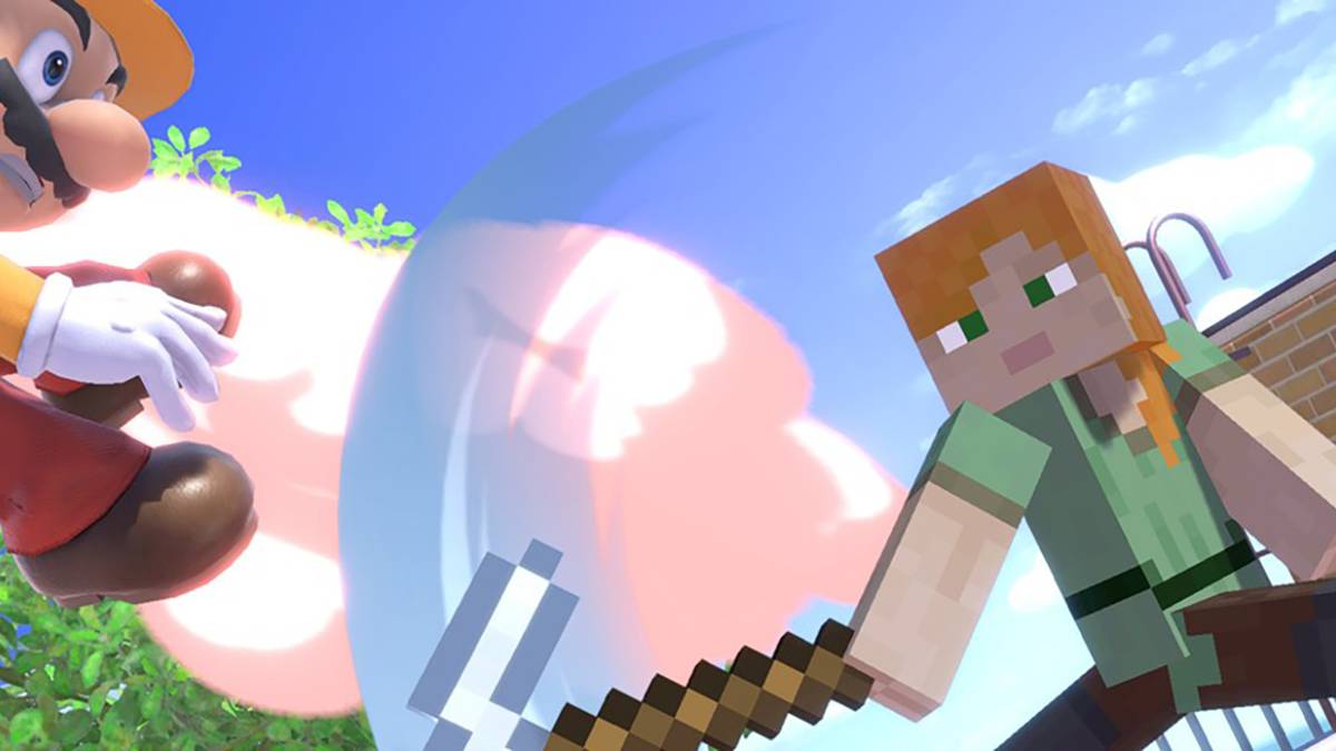 minecraft steve smash attack mario