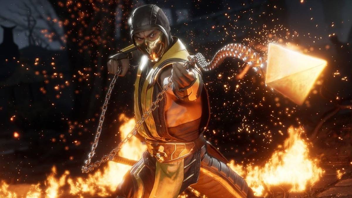 Mortal Kombat 11 Scorpion Shooting Off His Chain Attack
