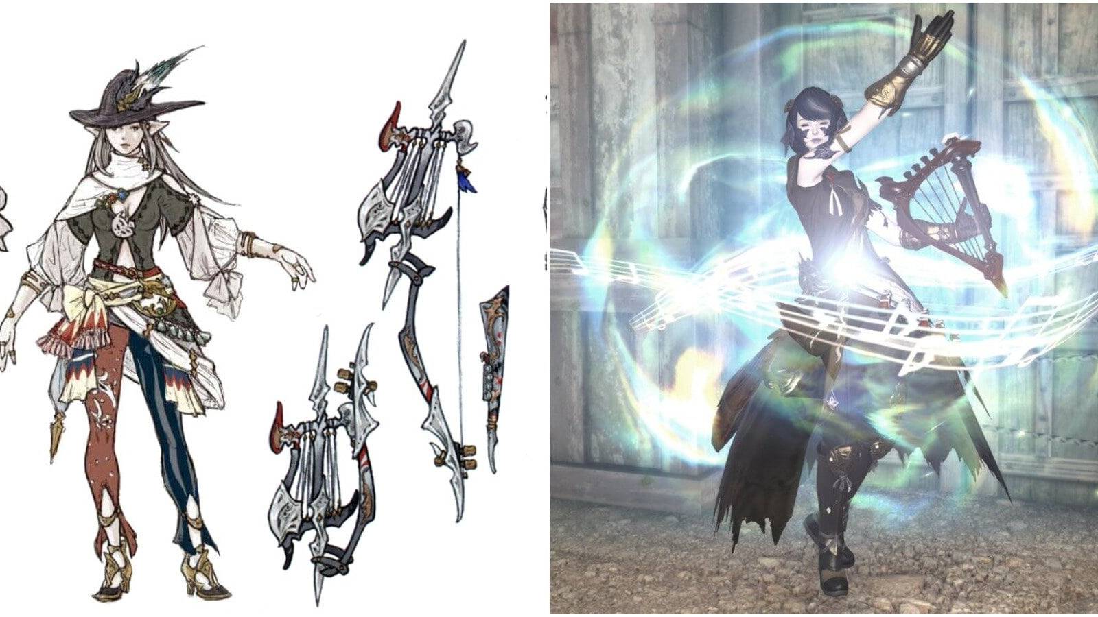 split image of ffxiv bards