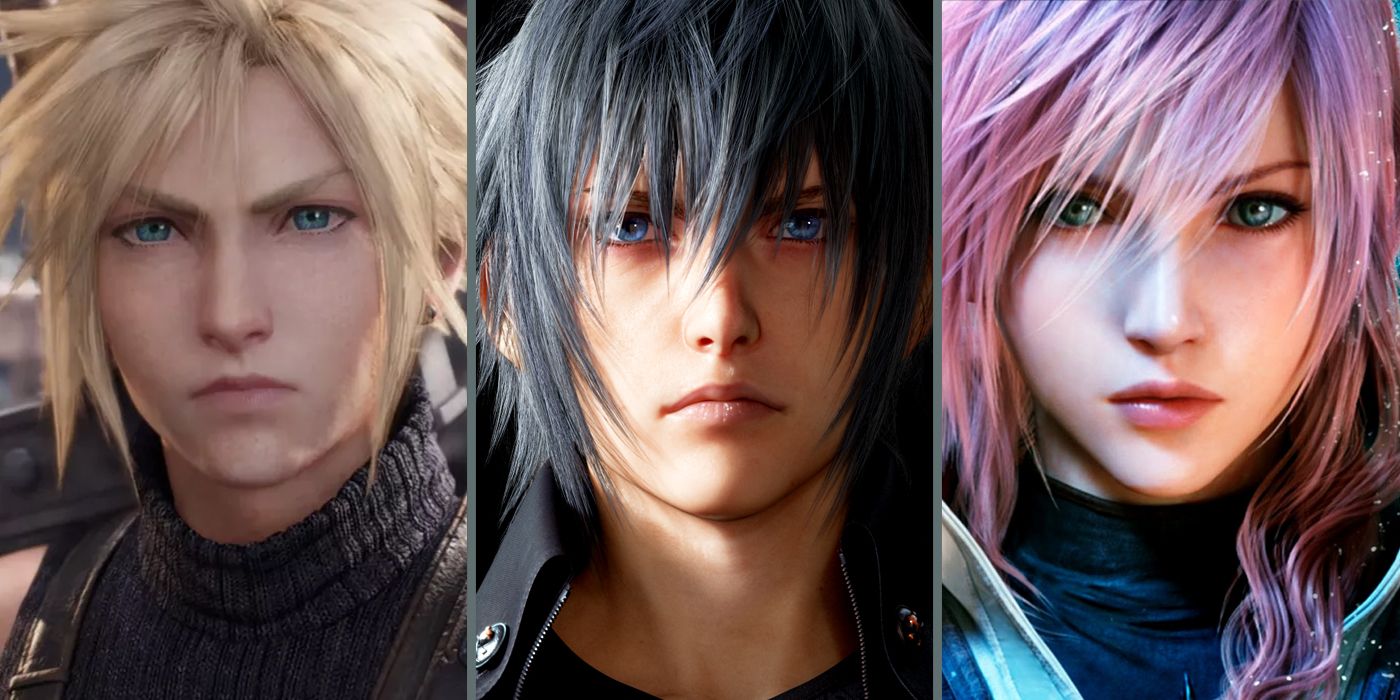 Cloud (Final Fantasy VII), Noctis (Final Fantasy XV) and Lightning (Final Fantasy XIII)