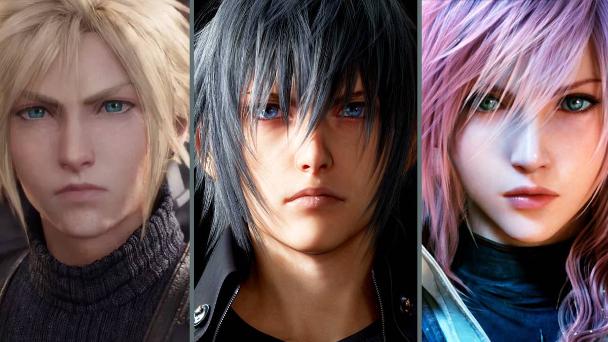 Cloud (Final Fantasy VII), Noctis (Final Fantasy XV) and Lightning (Final Fantasy XIII)