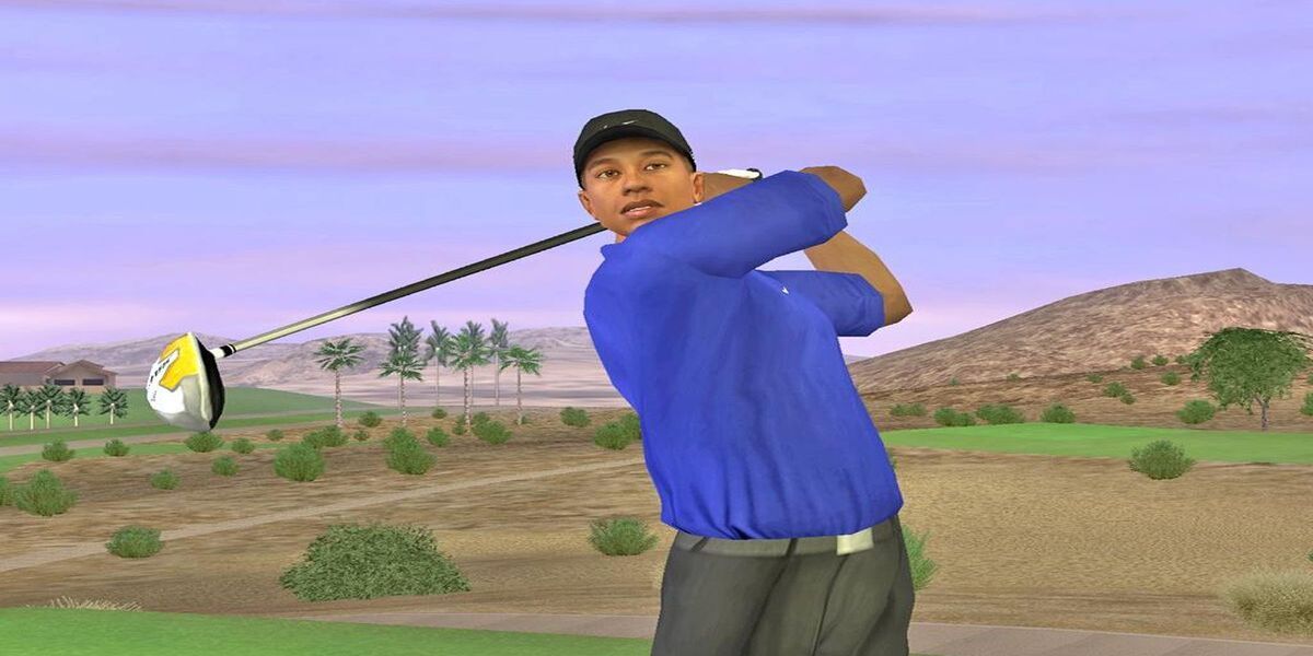 Tiger Woods post-swing in PGA Tour 2005