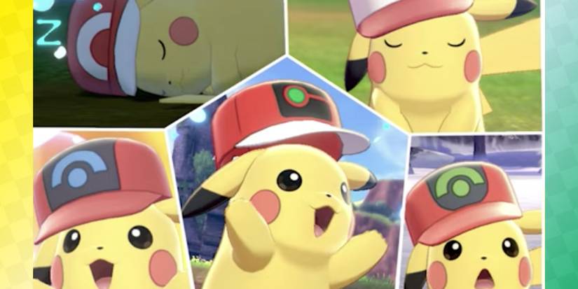 sword shield hat pikachu banner