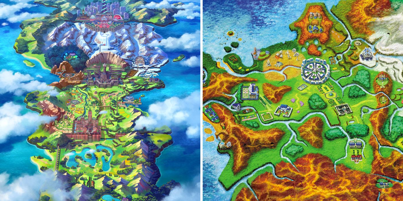 Pokemon Sword Shield Galar Map X Y Kalos Map