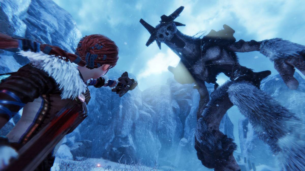 hero facing god creature