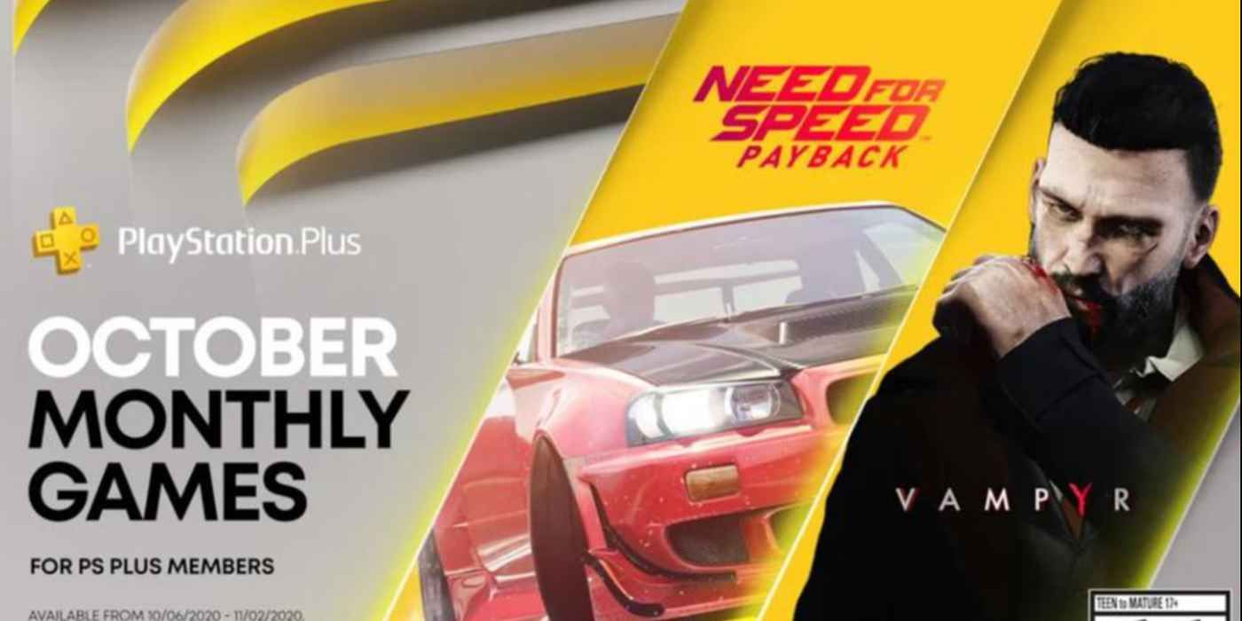 Need for Speed Payback and Vampyr October PS Plus