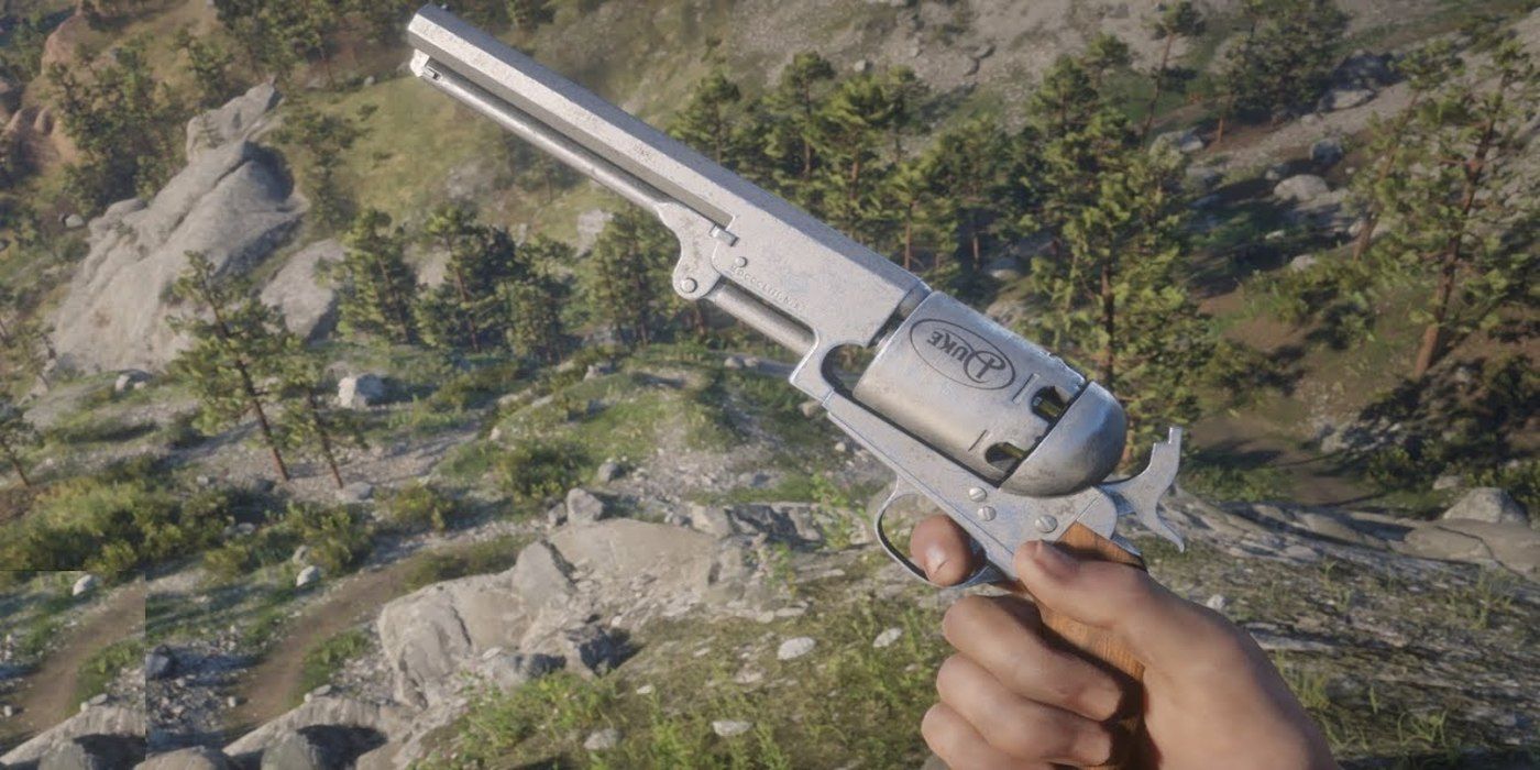 red dead 2 inspecting the navy revolver first person