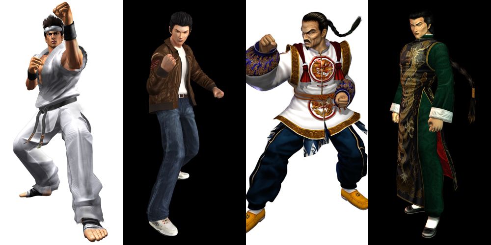 Акира, Рё, Лау и Лан Ди из Virtua Fighter и Shenmue