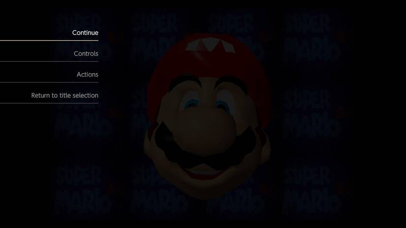 Super Mario 3D All-Stars In-Game Menu