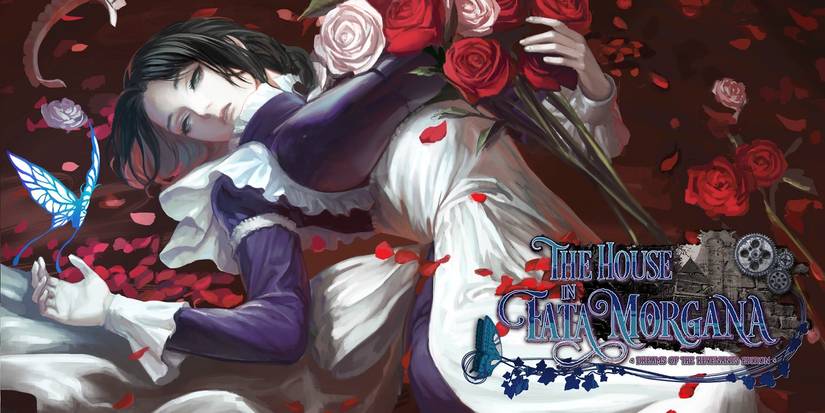 The House In Fate Morgana Key art with woman lying in roses