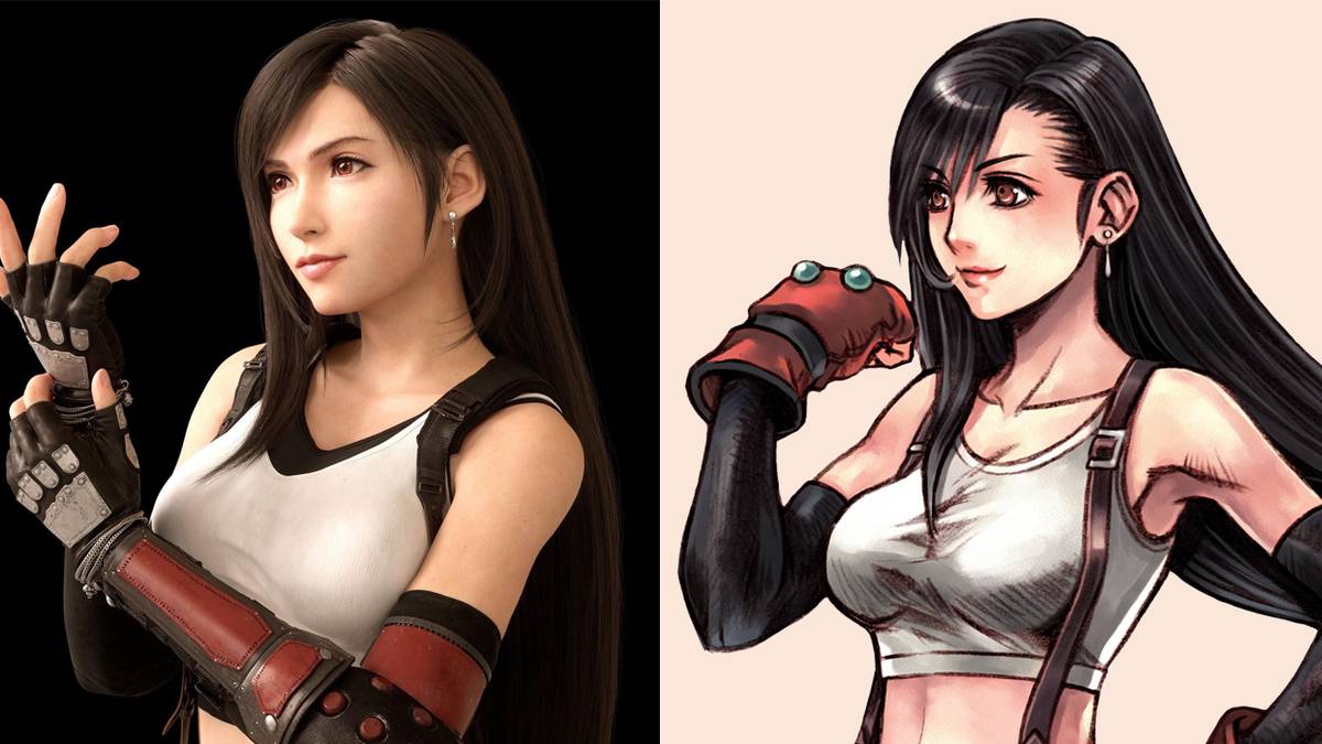 Tifa from Final Fantasy VII Remake and her original design