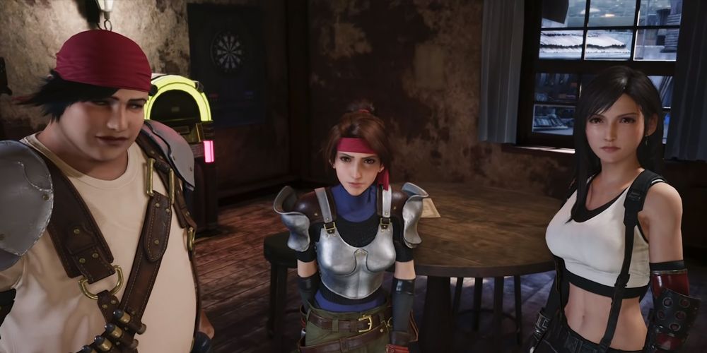 Tifa, Wedge and Jessie from Final Fantasy VII Remake
